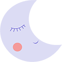 luna Una infografía de luna durmiendo